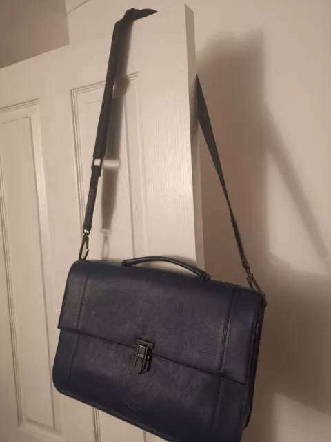 TED BAKER Leather Blue Briefcase/Laptop Bag & Strap