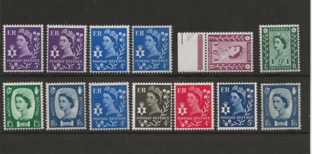 GB QEII Northern Ireland 1958-1969 SG NI1 - SG NI11 Full Set of 13 Mint MH