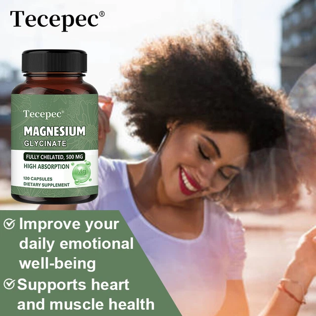 MAGNESIUM GLYCINATE SUPPLEMENT Helps Sleep Bone Muscle Health