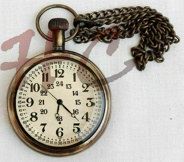 Taschenuhr Kette nautisch Maritim Messing nautische Uhr