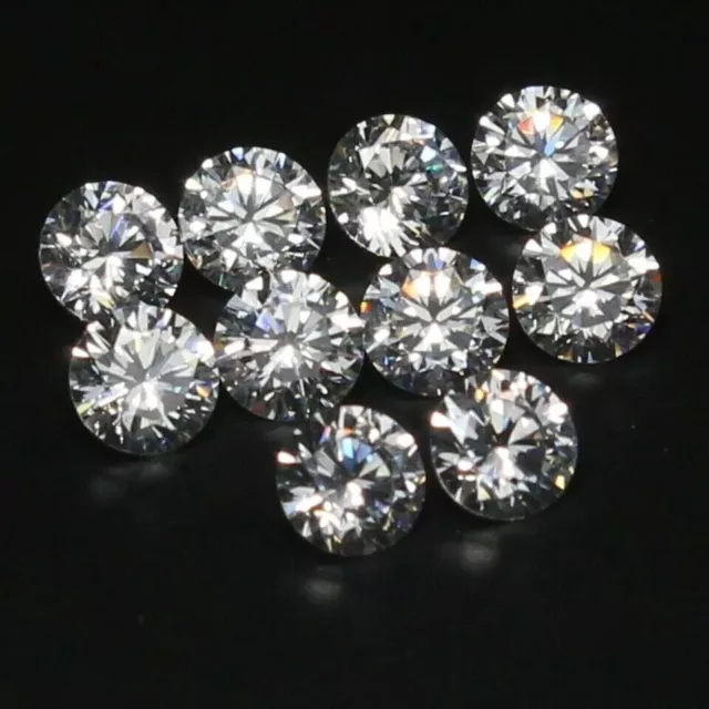 3.00 mm rond brillant 10 pièces Lot D couleur VVS1 excellent diamant blanc...