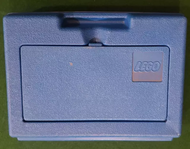 1983 Vintage Blue Lego Carrying Case Storage Box Bin Hard Plastic USA 80s Legos