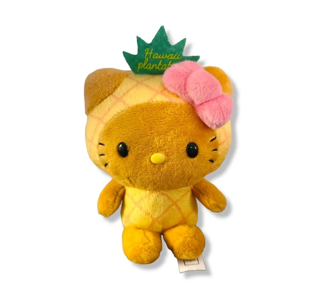 HELLO KITTY HAWAII Dole Plantation Pineapple Plush Keychain Exclusive
