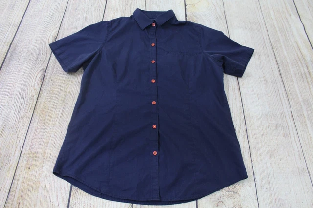 Waraire for McDonalds Navy Blue Button-Up Collared Uniform Work Shirt Medium
