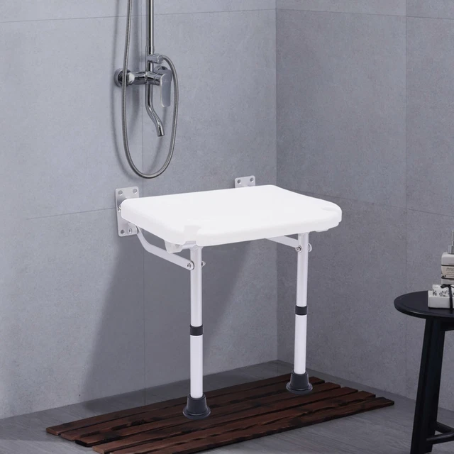 Tubiaz Duschklappsitz Wandmontage,Duschsitz Klappbar Klappsitz Rutschfester Dusche Bis 120kg