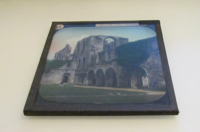 Glass Magic Lantern Slide FURNESS ABBEY THE CLOISTER COURT C1900 ENGLAND CUMBRIA 2