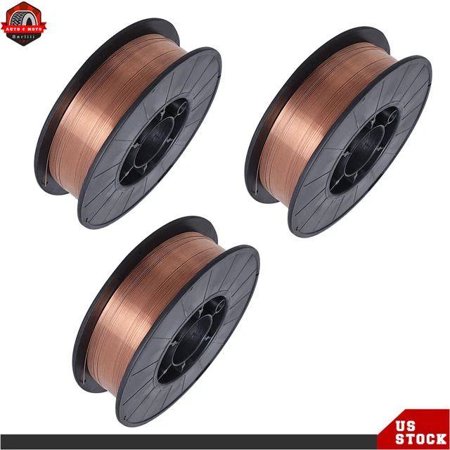 2-Pack 0.035" (0.9mm) ER70S-6 Mild Steel MIG Welding Wire - 10-lb Rolls, New
