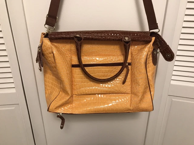 Samantha Brown Orange Croc Carry On Luggage Bag With Handles/Shoulder Strap 3