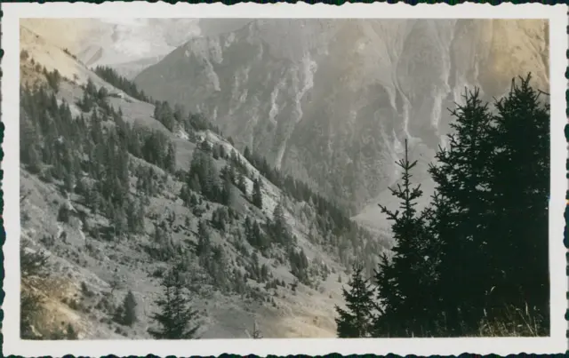 France, Mont Miage vu du Col de Voza (Mont Blanc) Vintage silver print. Savoie.