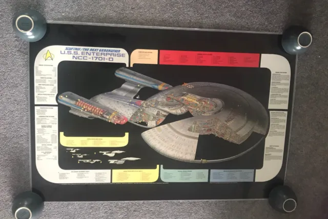 '93 Star Trek USS Enterprise NCC-1701-D Detailed Plans Laminate Poster 92.5*62cm