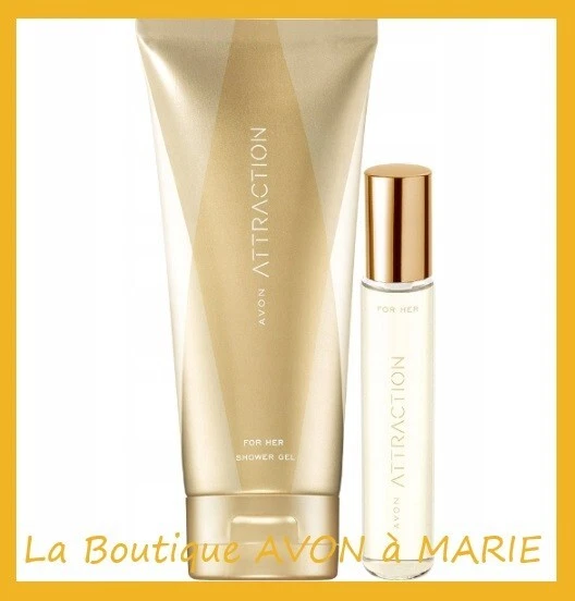 Parfum AVON Attraction For HER - Eau De Parfum 50ml + Vaporisateur De Sac + Lait Pour Le Corps - Neuf