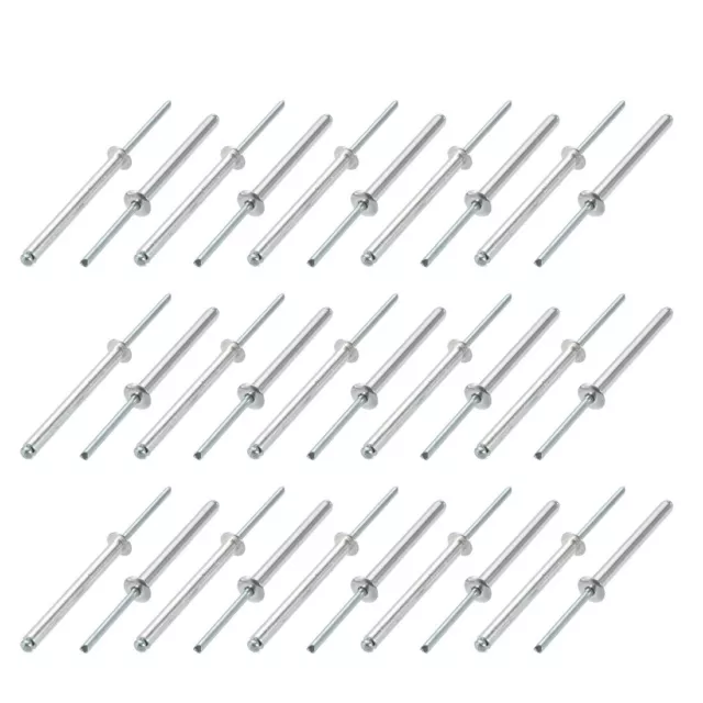 30 piezas Remaches Ciegos 5 mm x 50 mm de aluminio / acero de extremo abierto