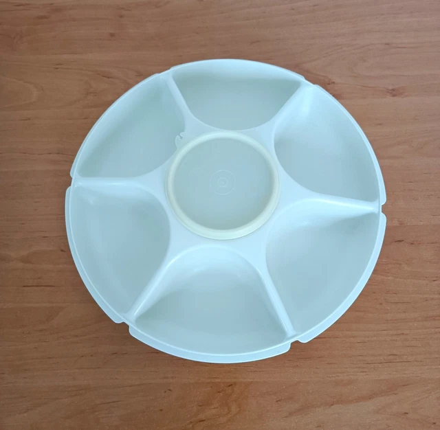 Assiette Compartimentée Avec Couvercle Tupperware - Diamètre 25 Cm - Neuve