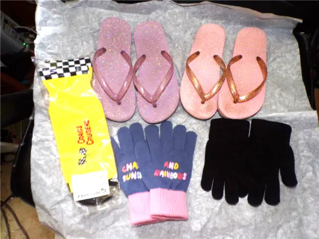 5 count deal Osh Kosh gloves 4-14 girls black gloves new Craigs Cruisers socks 2