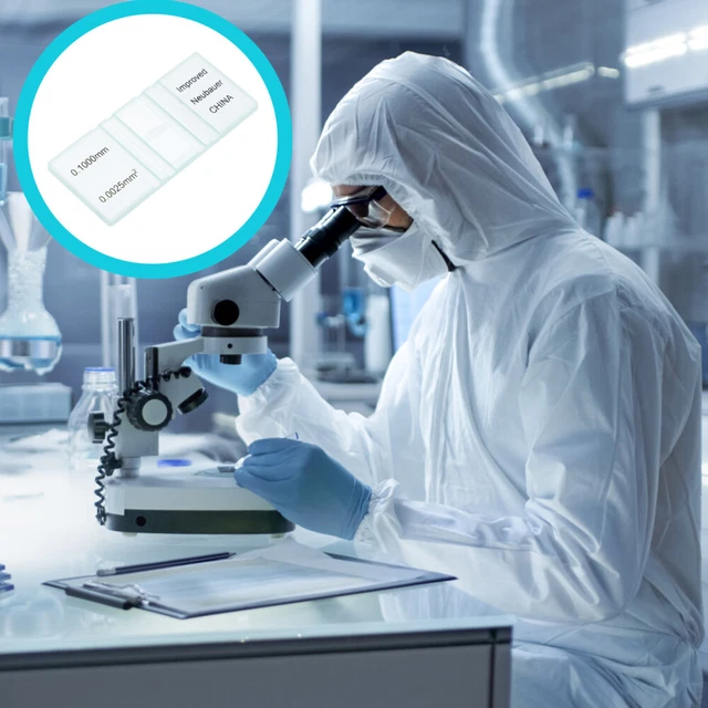 CELL COUNTING CHAMBER Hemocytometer Counter Microscope Slides Board EUR