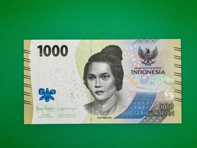 Indonesia 1000 Rupiah 2022 Banknote Currency BILL UNC Featuring Tjut Meutia