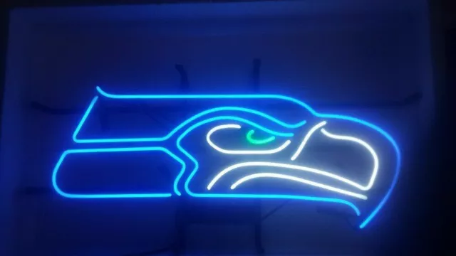 New Seattle Seahawks Logo Neon Light Sign 20"x16" Beer Cave Gift Lamp