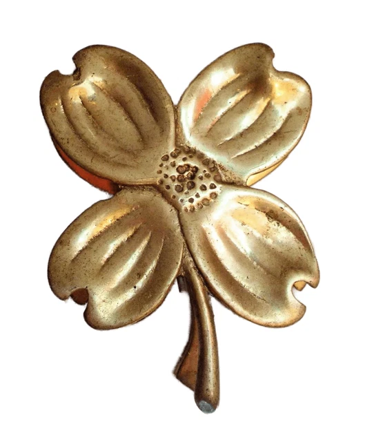 Brass Paperweight Vintage Virginia Metal Crafters Dogwood Flower Paper Weight