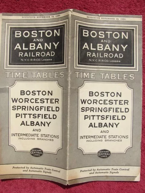 1930 Boston & Albany Railroad Fahrplan Vintage B&A Eisenbahnzug NYC Central RR