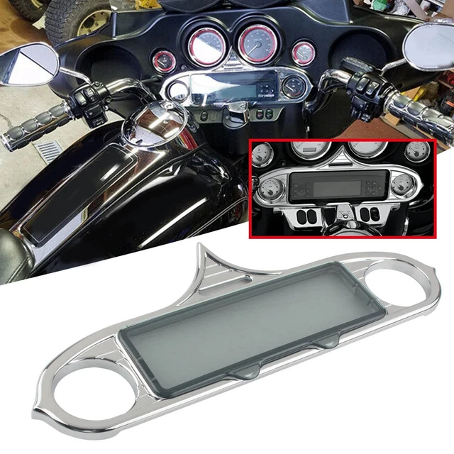 Stereo Radio Dash Insert Accent Cover Chrome For Harley Electra Tri Glide FLHX