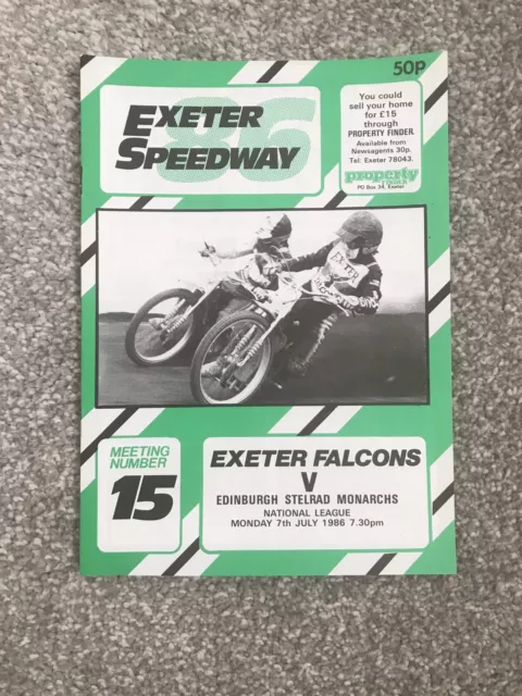 Exeter V Edinburgh Speedway Programme 07/07/86