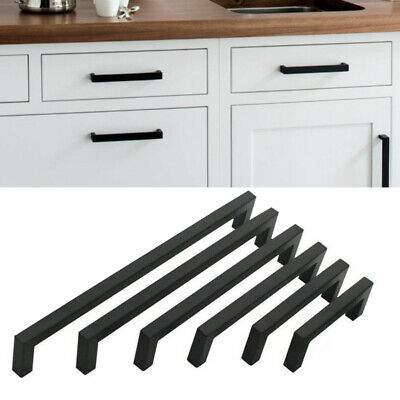 Black Square Cabinet Handles Drawer Pulls Knobs Stainless Steel Kitchen Handware