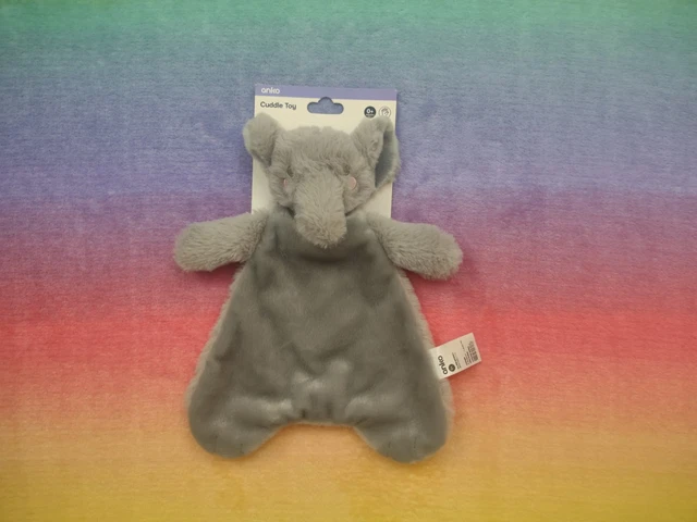 🐘🩶 NEW ✨ Kmart Anko Grey Elephant Baby Comforter Security