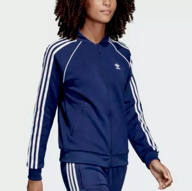 Adidas SST Blue Track Top Giacca da allenamento donna cerniera completa