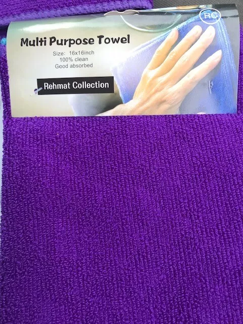 Multi Purpose Micro Fibre Towel - Rehmat Collection - 1 x 3 Pack - 16" x 16"