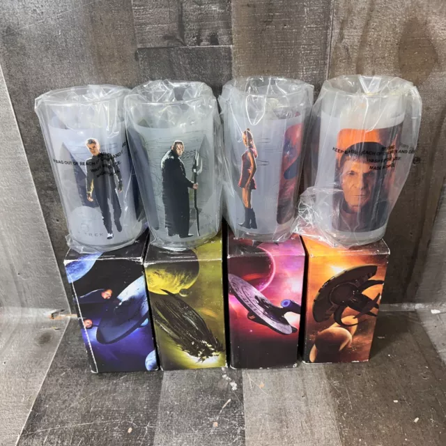 Set Of Four Star Trek Burger King 2008 Collector Glasses