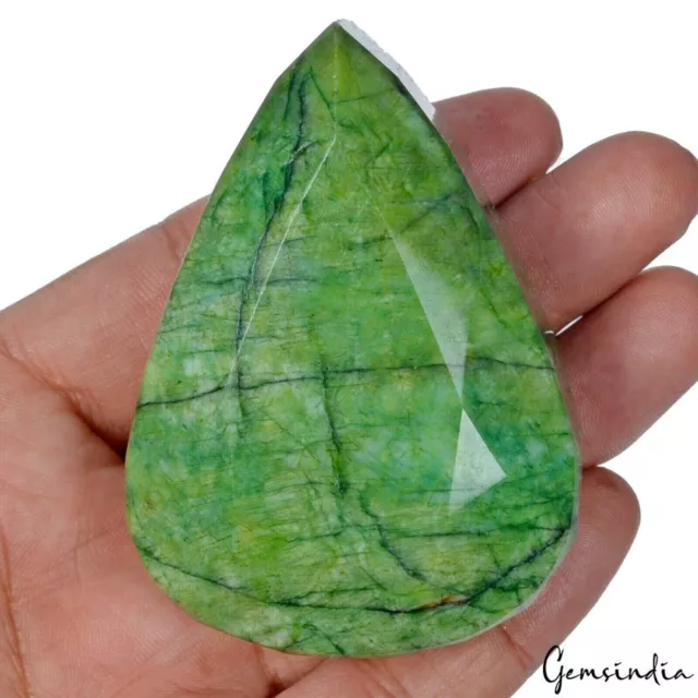 1000 Cts Natural Green Emerald Pear Faceted Loose Huge Earth Mined Gemstone 72mm
