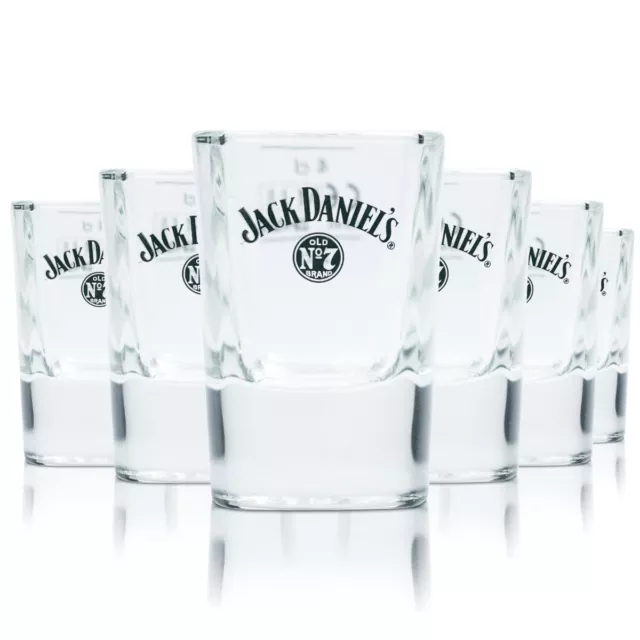 6x Jack Daniels Whiskey Glas 4cl Shot Kurze Stamper Gläser Gastro Geeicht Kneipe