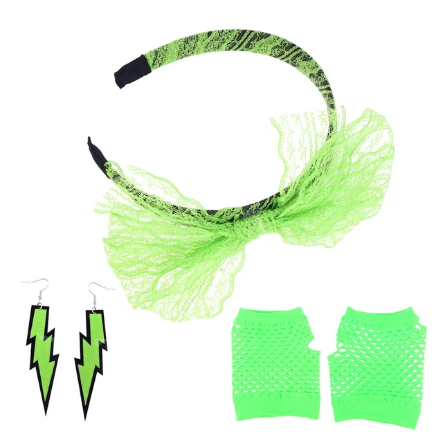 Guanti Costume Anni '80 Rete da Pesca Gioielli Abbigliamento Miss Bambino