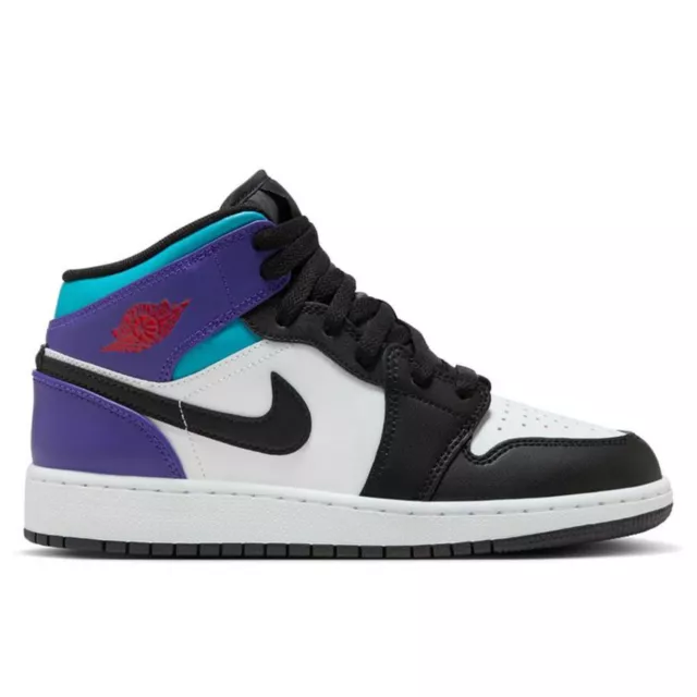 Scarpe ragazzi donna nike air jordan 1 mid DQ8423 154 bianco nero shoes toe grap