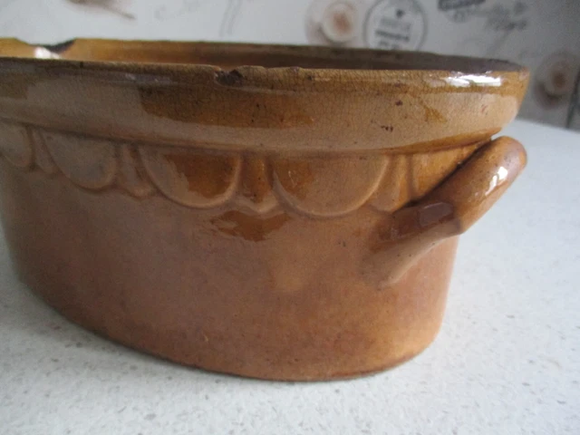 Cocotte Ancienne En Terre Cuite Vernissée Avec Couvercle – Diamètre 21,5 Cm – Vintage