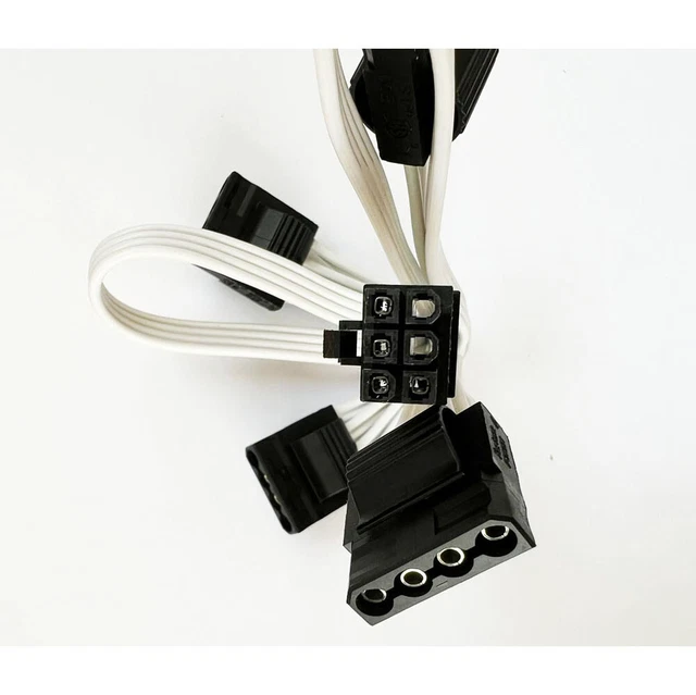 Corsair tipo 4 6 pin a 4 alimentatore modulare Molex tipo 3 cavo bianco RMx HXi 7