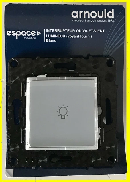 Arnould Evolution Blanc,Mécanisme Interrupteur Va Vient Lumineux + Voyant Fourni