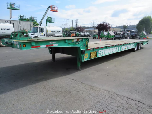 2014 Trail King TK80HT-48 T/A 48' Hydraulic Dovetail Equipment Trailer bidadoo