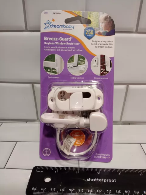 Dreambaby Breezz Guard Safe Window Restrictor Baby Proof Safety White Keyless FS