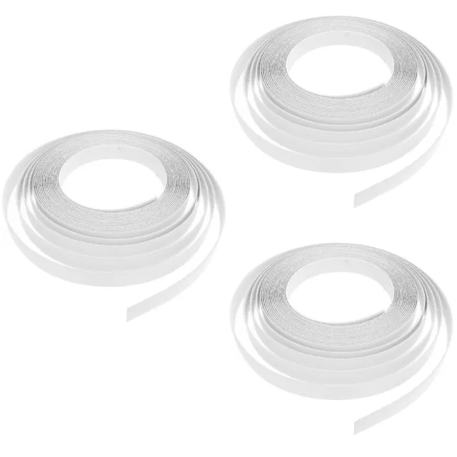 3 piezas cinta de borde flexible de borde autoadhesiva blanca PVC