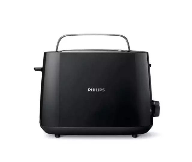 Philips grille-pain, double fente, accessoire pour le pain, noir