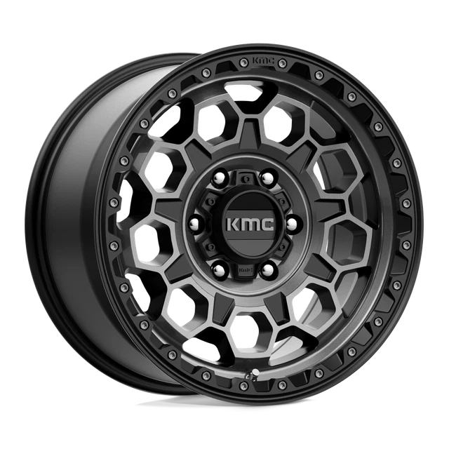 1 New 17X9 KMC KM545 TREK Satin Black With Gray Tint 6X135 ET18 wheel/rim