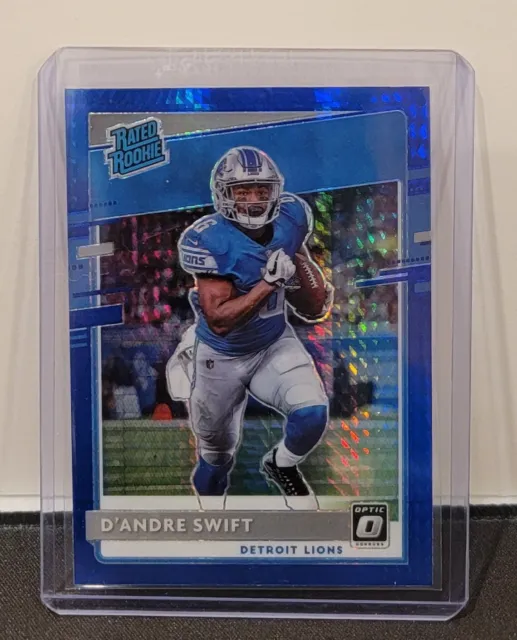 2020 Panini Donruss Optic Rated Rookie Blue Hyper Prizm D'Andre Swift - #159