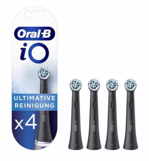 4x Ersatzbürsten für Oral-B iO Ultimative Reinigung Aufsteckbürsten Schwarz