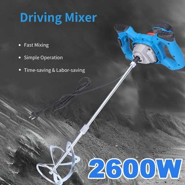 Mixeur de mortier Malaxeur main M langeur Malaxeur avec 6Vitesses 2600Watt