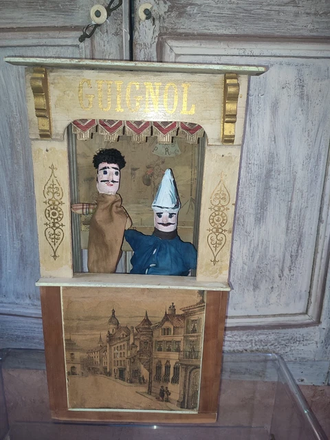 Image à Système Guignol 'Au Bon Marché' - Environ 1900 - Carton Ancien - Occasion