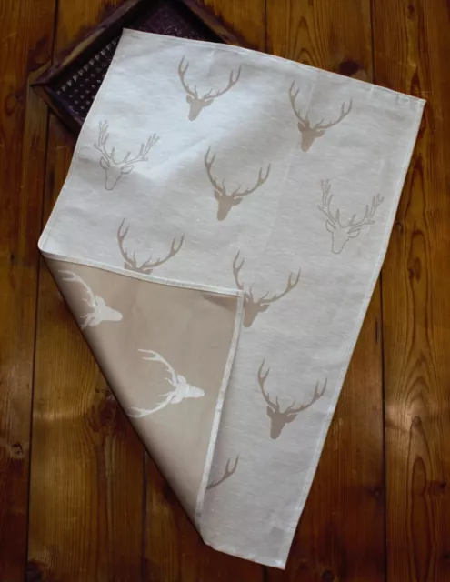 Sander Geschirr-Küchen-Trockentuch "Cerf" Hirsch Landhaus Halbleinen Jacquard