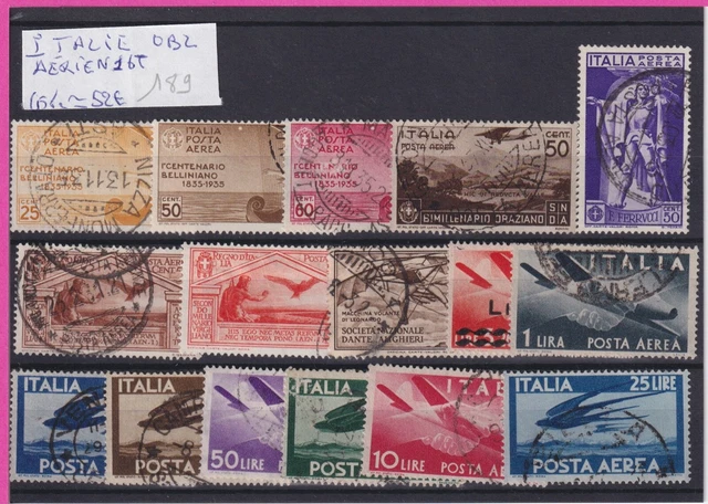 Italie 16 Timbres Pa Obliteres Francobollo Aerea  Italiano Cote ≈ 52 Euro #189