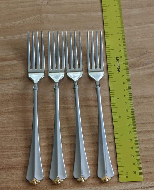 ONEIDA GOLDEN JUILLIARD Fine Flatware Dinner Fork 4 Pc SetCubePre