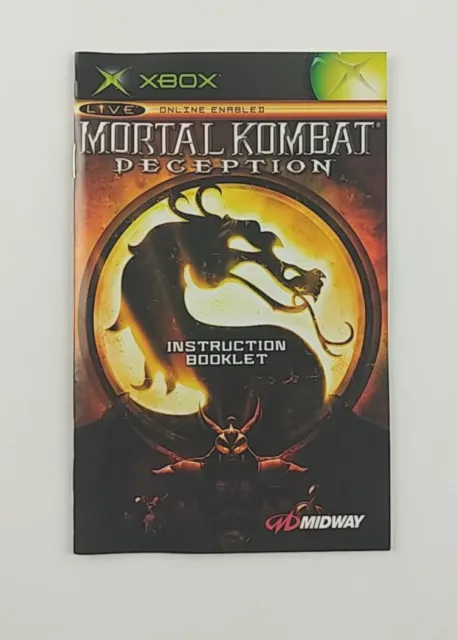 Mortal Kombat Deception Original Xbox Authentic Instruction Manual Booklet Only